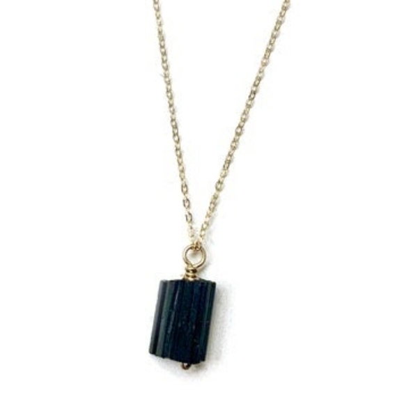 1 Rough Black Tourmaline Negative Energy Blocking Necklace - Picture 6 of 8